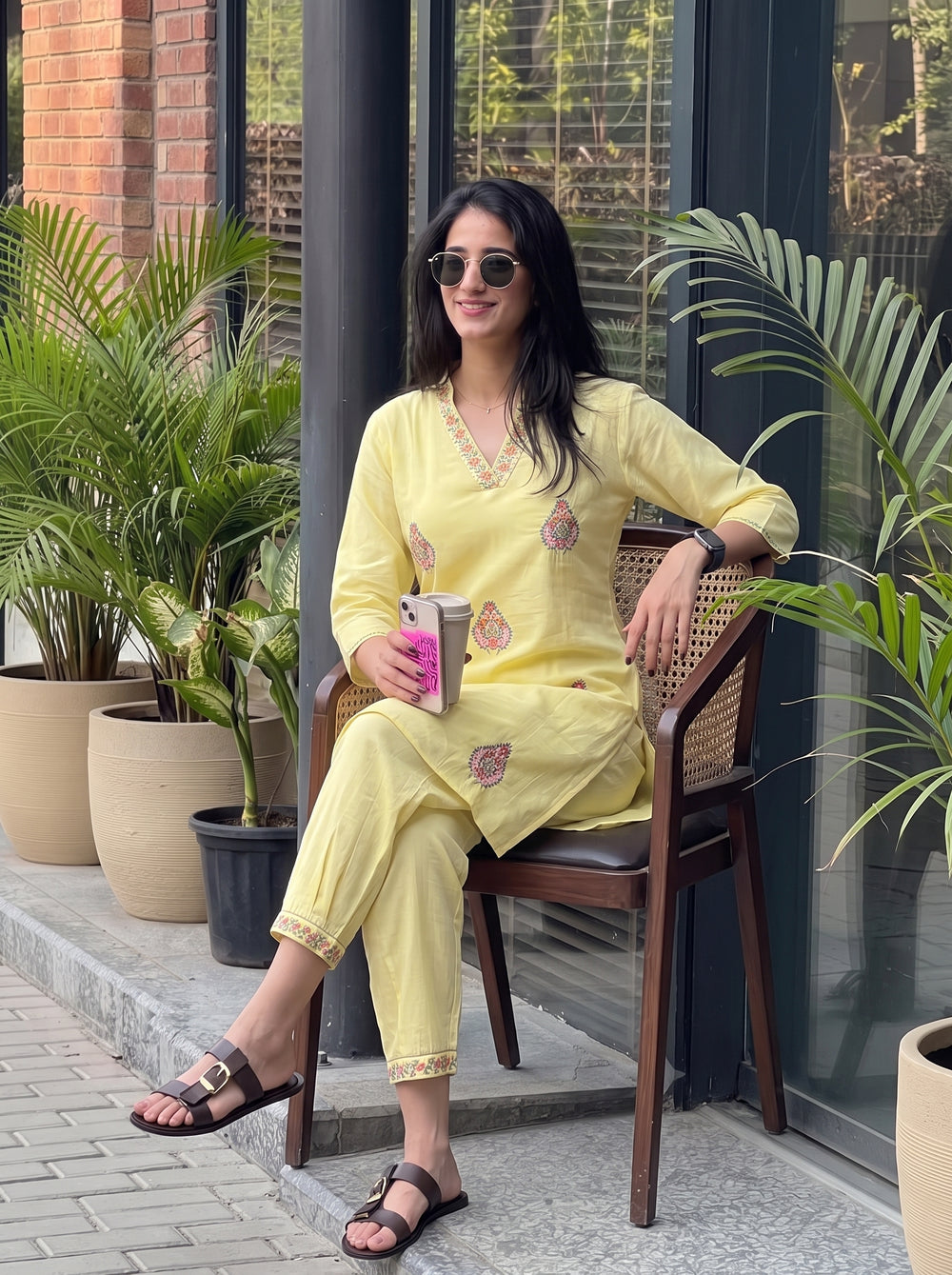 Noor Yellow Co-Ord Set styled view 7 – The Suitable
