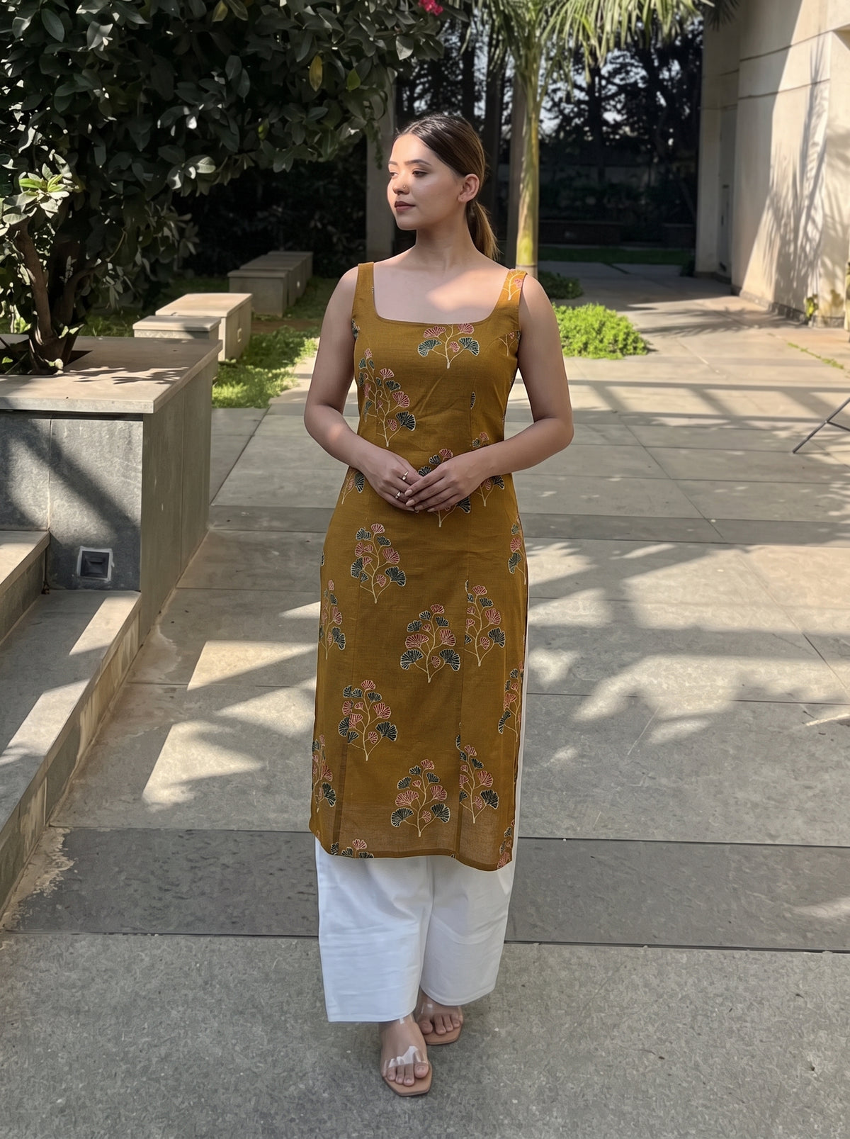 Dilruba Mustard front view – The Suitable
