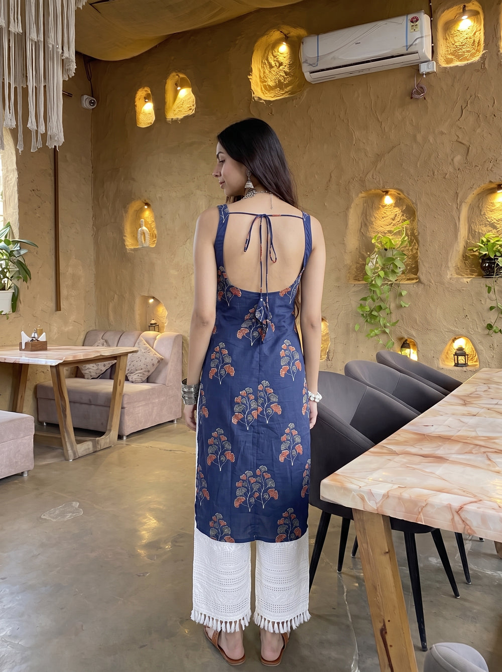 Dilruba Navy back view – The Suitable