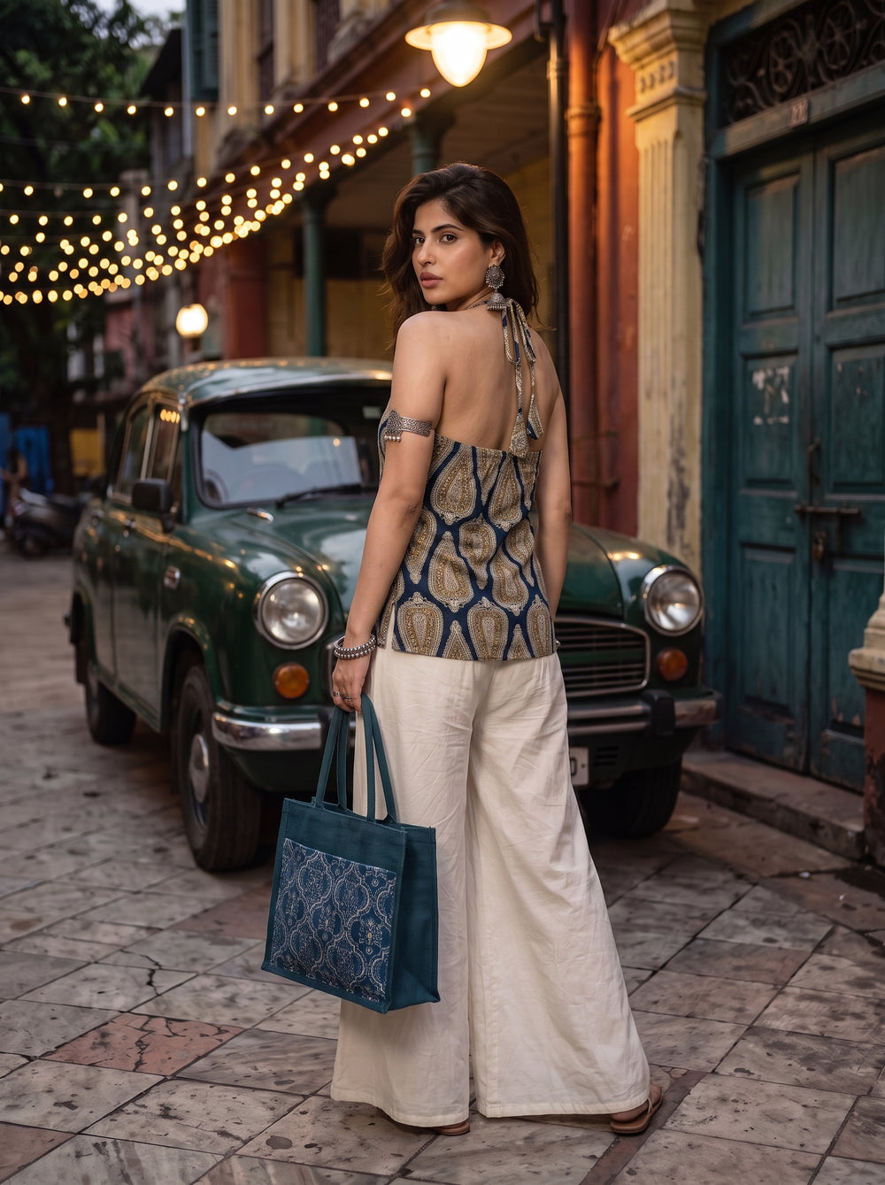 Kashish Indigo Blue back view – The Suitable