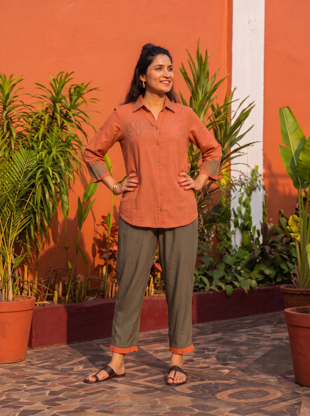 Riva Rust Orange Co-Ord Set styled view 6 – The Suitable
