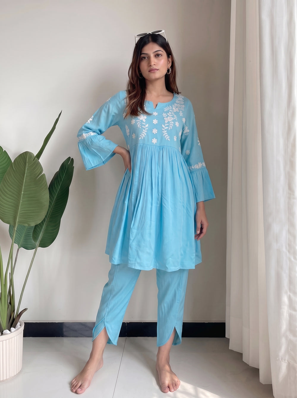 Naina Sky Blue Co-Ord Set styled view 6 – The Suitable