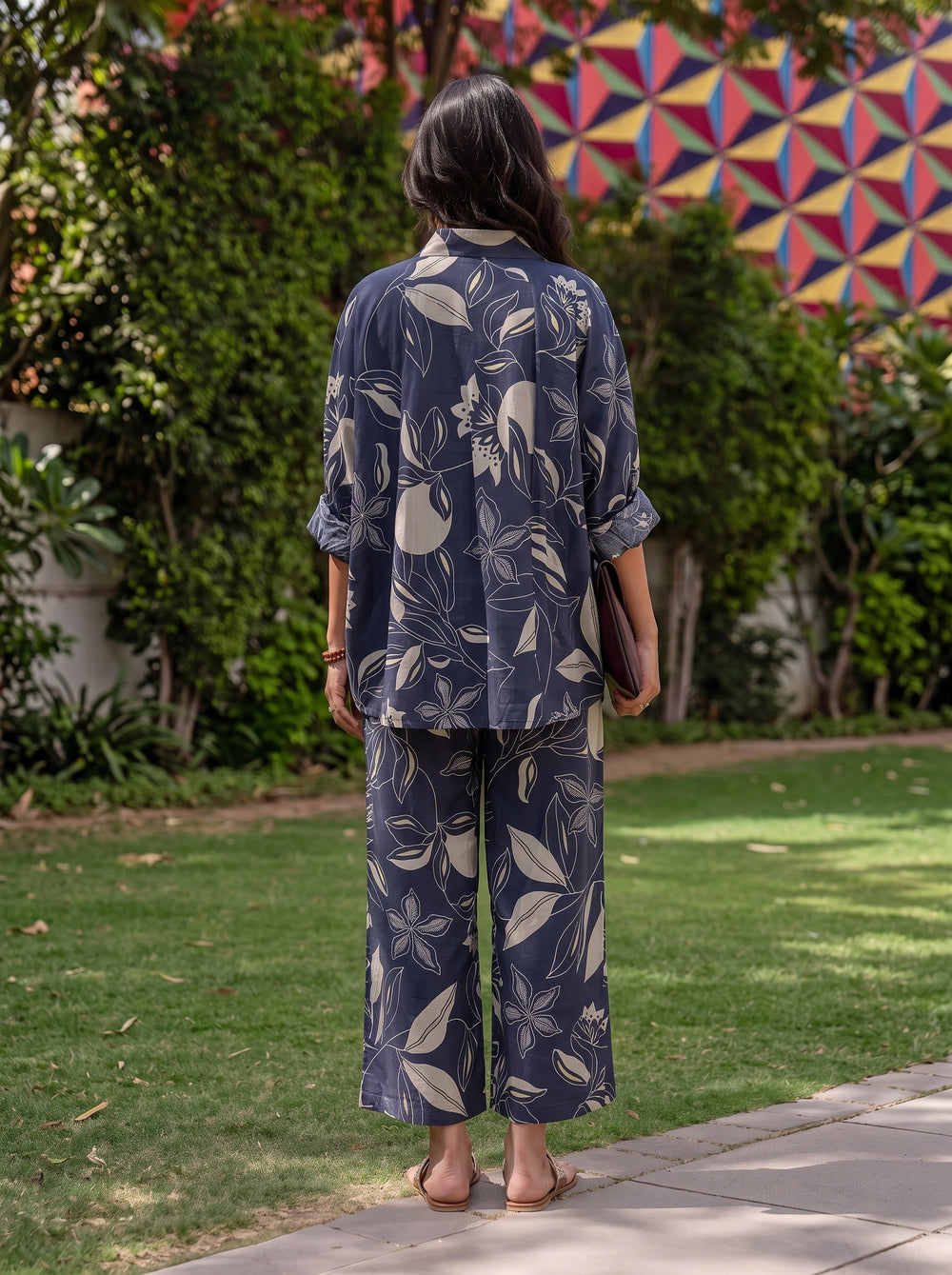 Tara Teal Blue Co-Ord Set back view – The Suitable