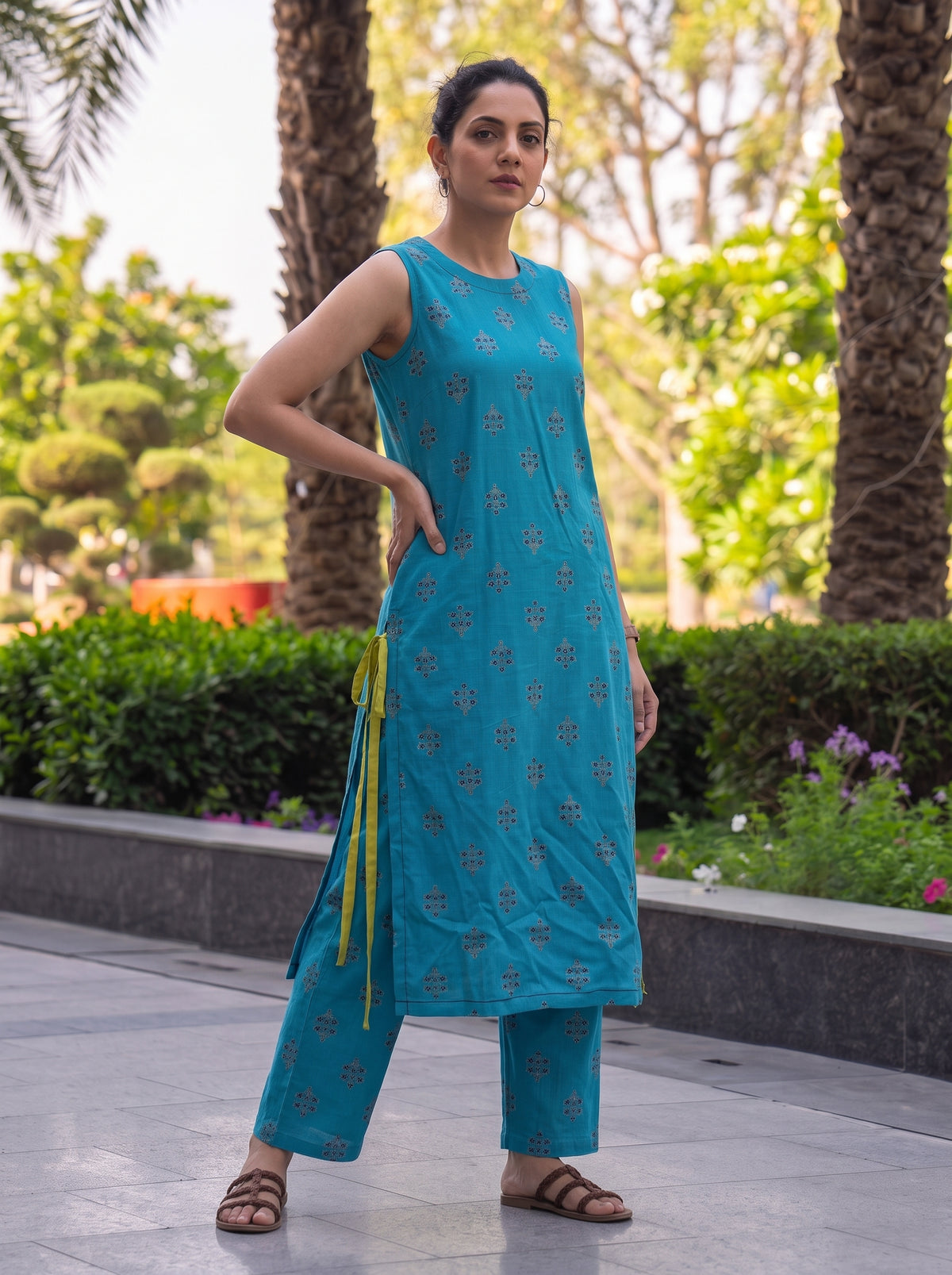 Ira Blue Co-Ord Set styled view 1 – The Suitable