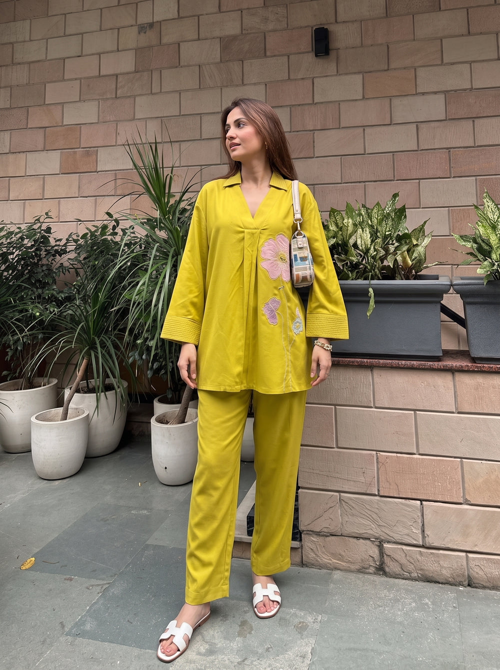 Kiara Yellow Co-Ord Set front view – The Suitable