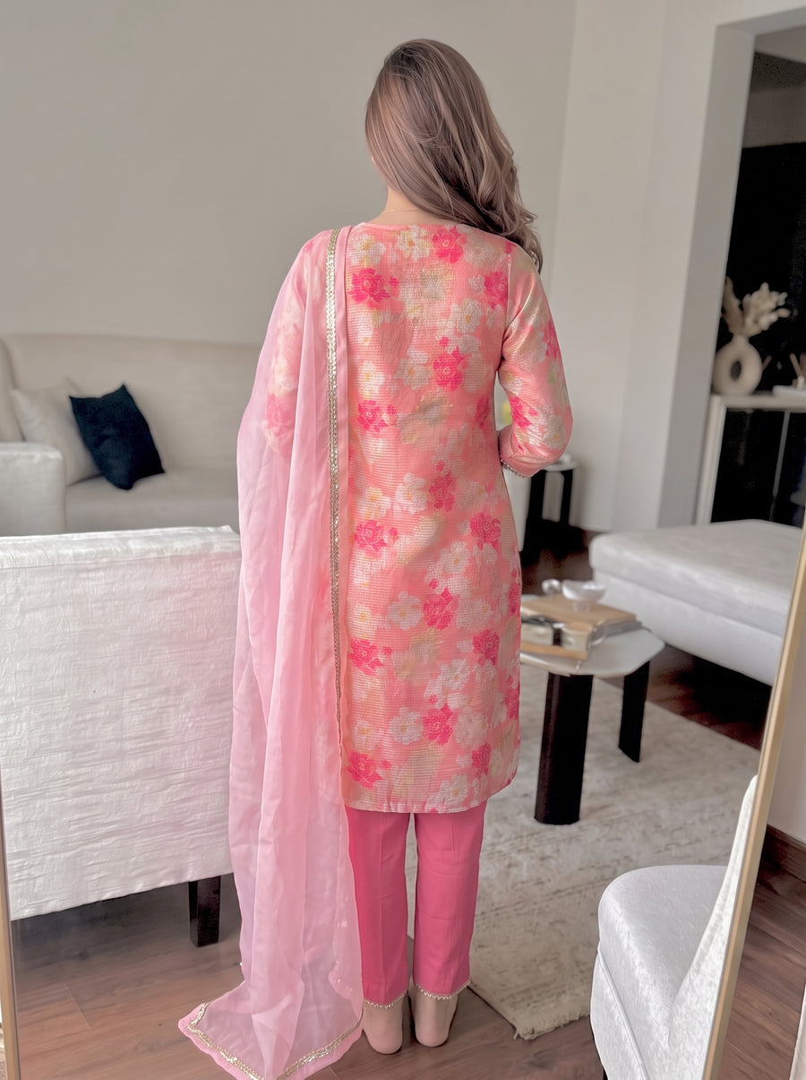 Meher Peach Suit Set back view – The Suitable