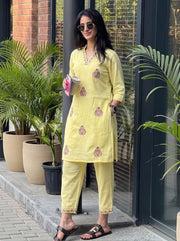 Noor Yellow Co-Ord Set front view – The Suitable