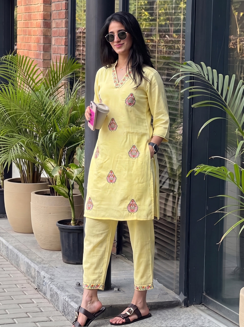 Noor Yellow Co-Ord Set styled view 6 – The Suitable