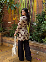 Dil Beige Maroon front view – The Suitable