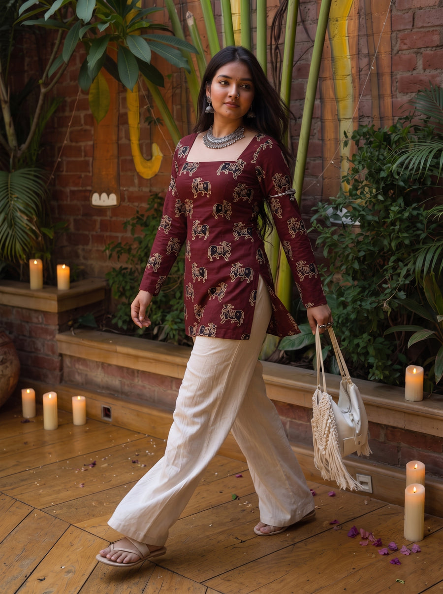 Dil Maroon styled view 4 – The Suitable