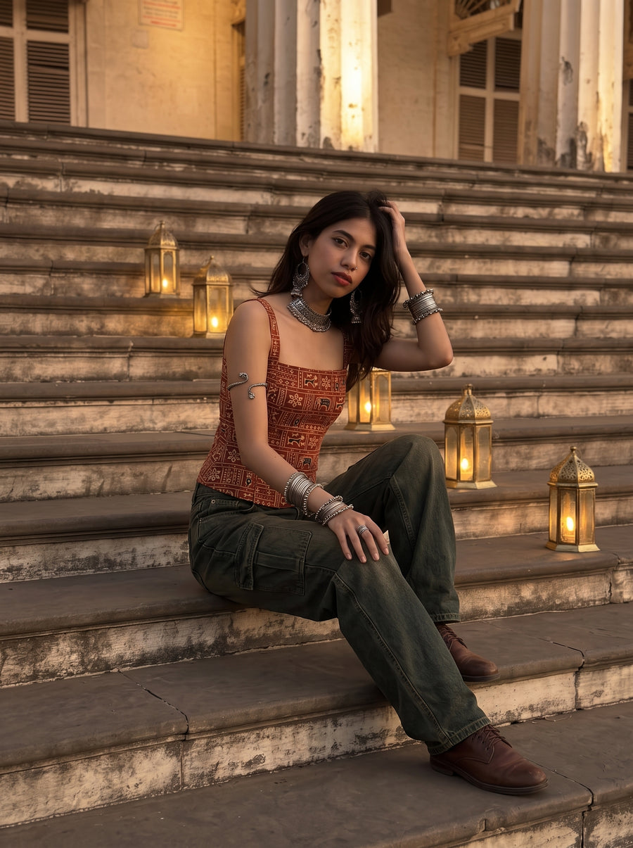 Gustaakh Maroon styled view 7 – The Suitable