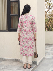 Inaaya Pink Kurta Set back view – The Suitable