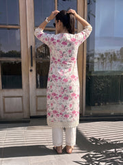 Amaya Pink Kurta Set back view – The Suitable