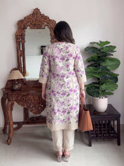 Amaya Purple Kurta Set back view – The Suitable