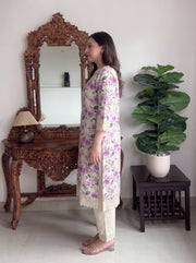Amaya Purple Kurta Set side view – The Suitable