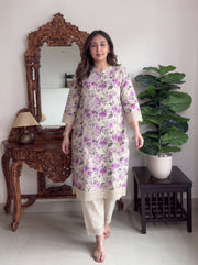 Amaya Purple Kurta Set styled view 5 – The Suitable
