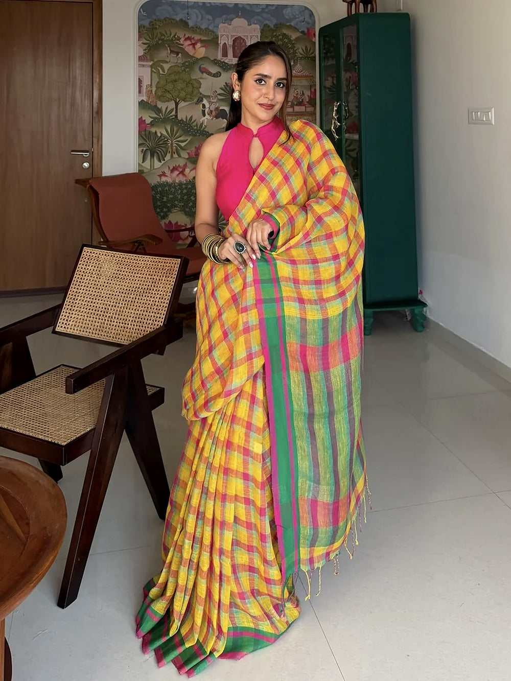 Kyri Mustard Fuchsia