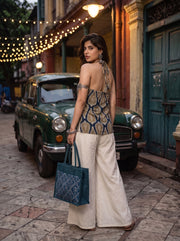 Kashish Indigo Blue back view – The Suitable