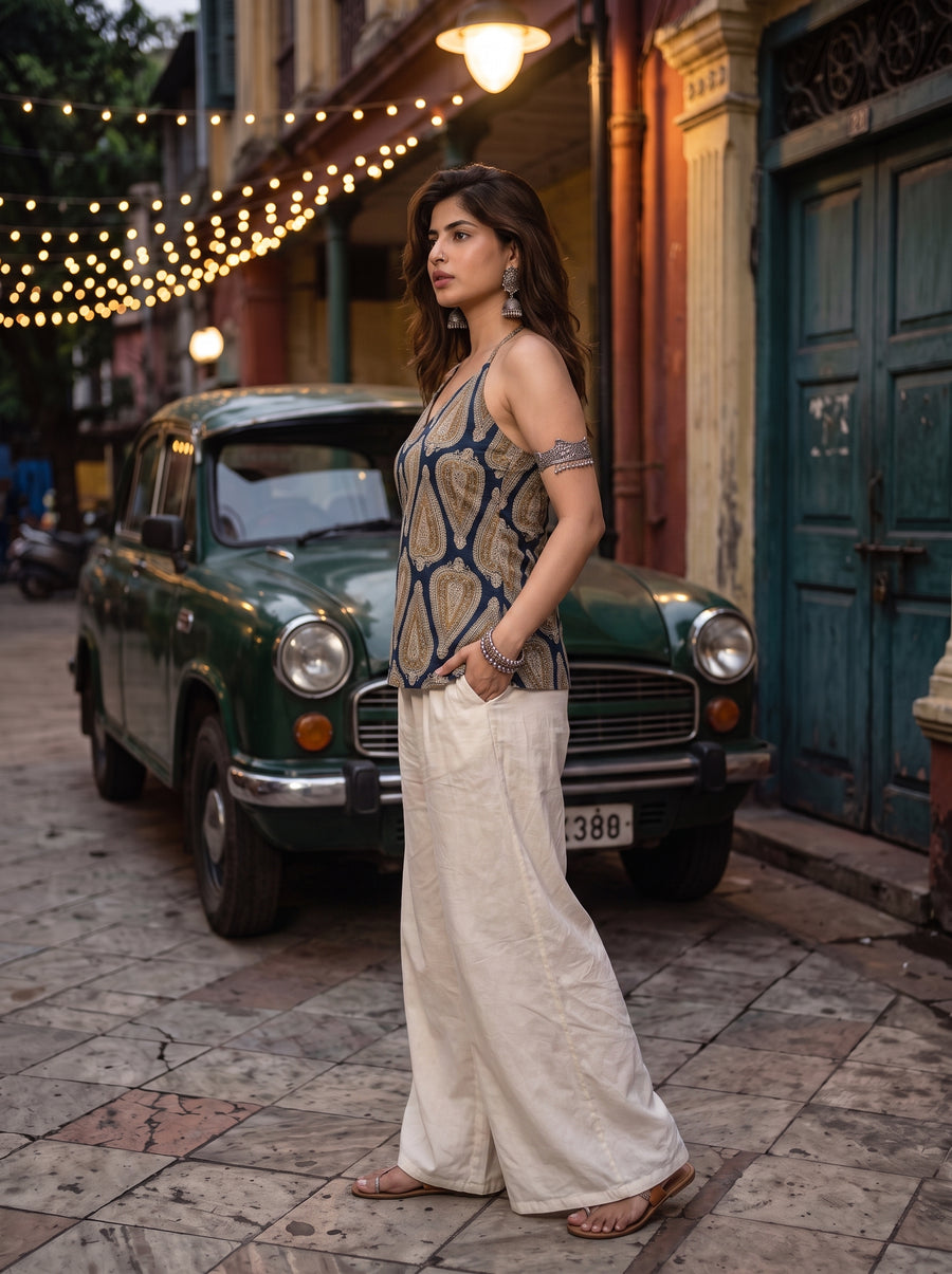 Kashish Indigo Blue side view – The Suitable