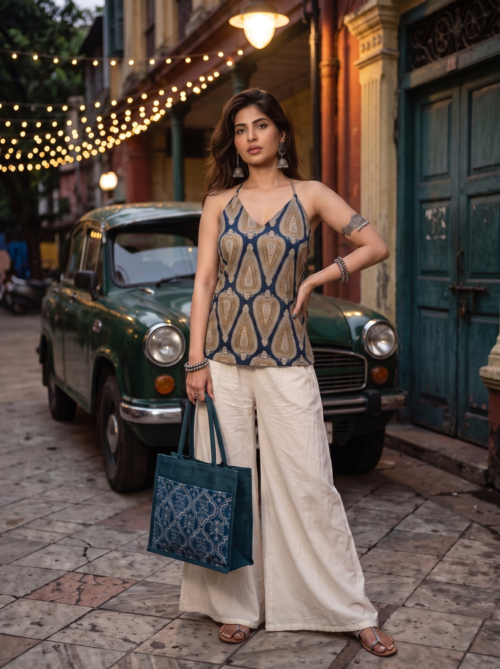 Kashish Indigo Blue styled view 1 – The Suitable