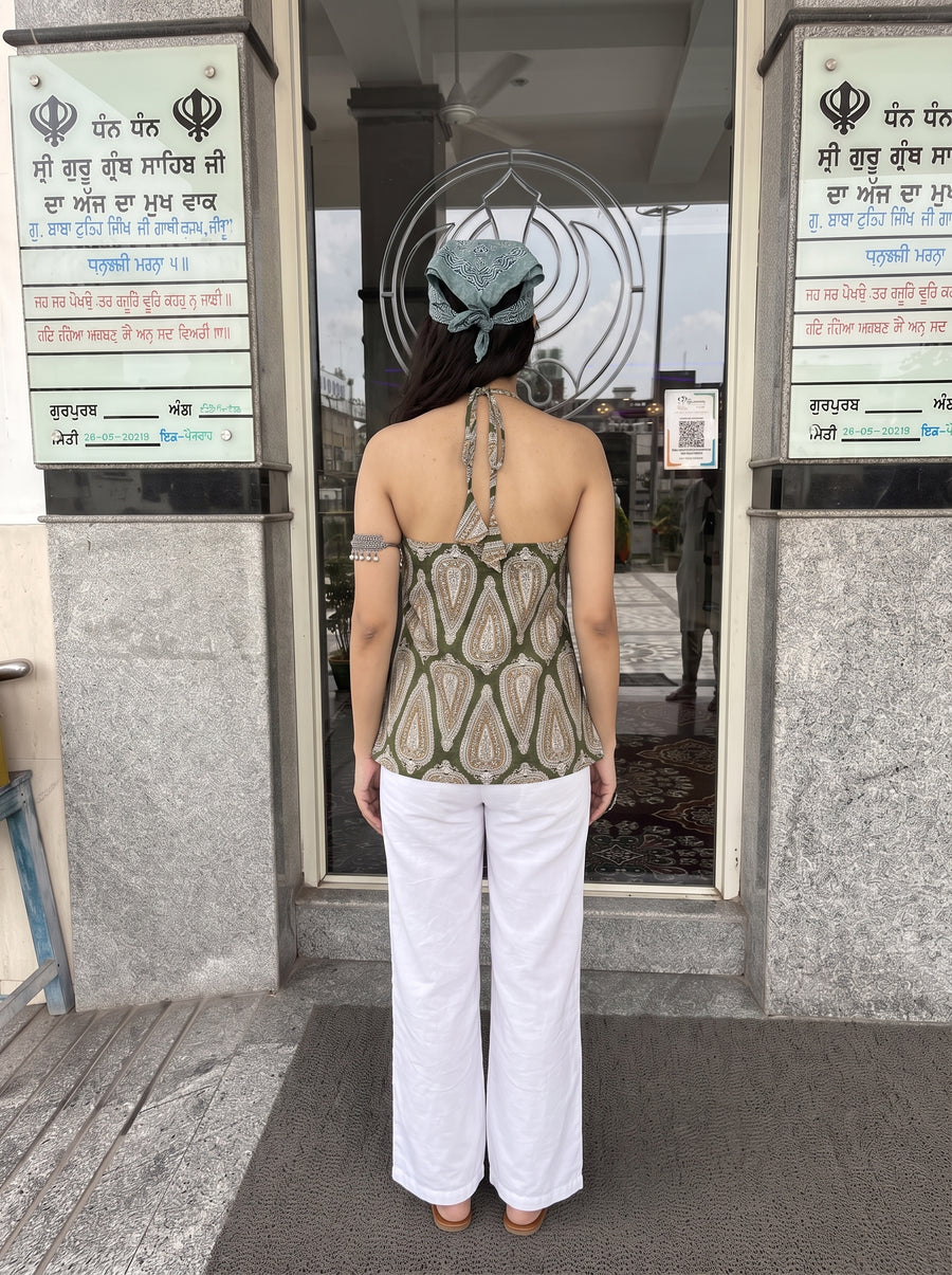 Kashish Moss Green back view – The Suitable