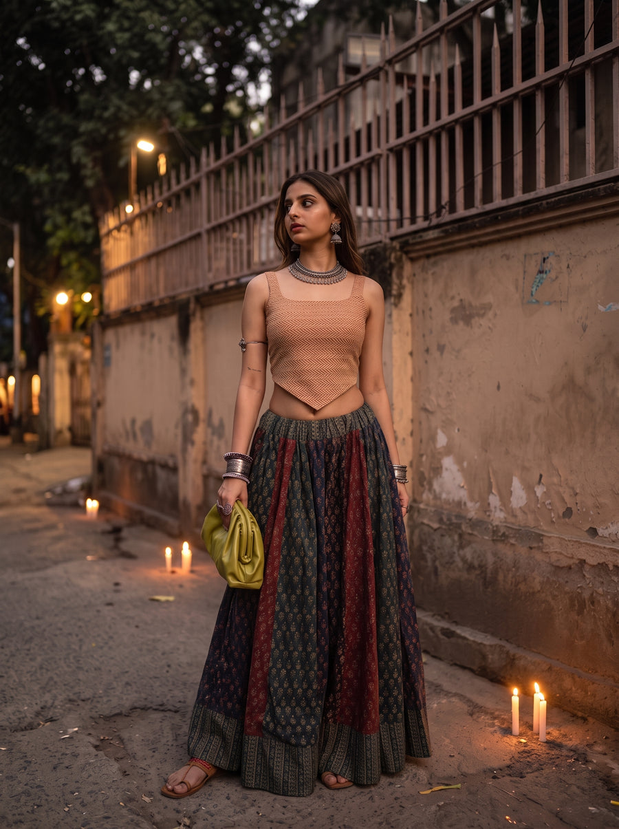 Nakhra Beige Maroon side view – The Suitable