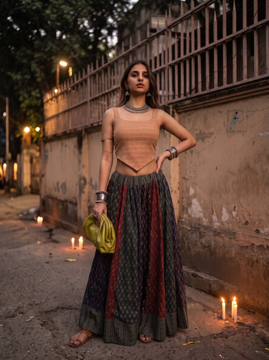 Nakhra Beige Maroon styled view 1 – The Suitable
