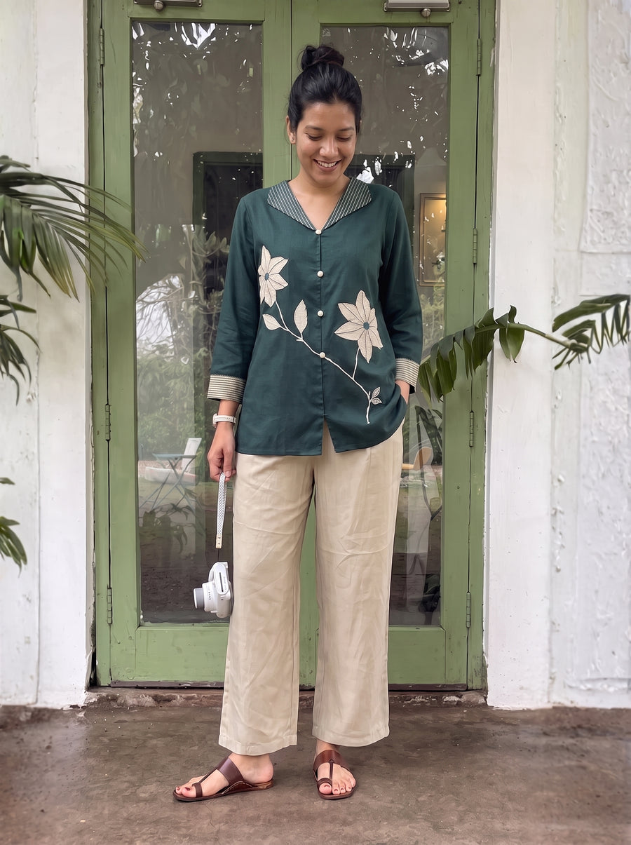 Myra Green Co-Ord Set side view – The Suitable