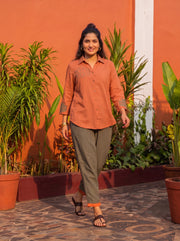 Riva Rust Orange Co-Ord Set styled view 5 – The Suitable