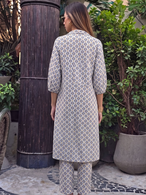 Avni Printed 3-Piece Co-Ord Set back view – The Suitable