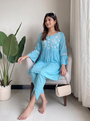 Naina Sky Blue Co-Ord Set styled view 7 – The Suitable