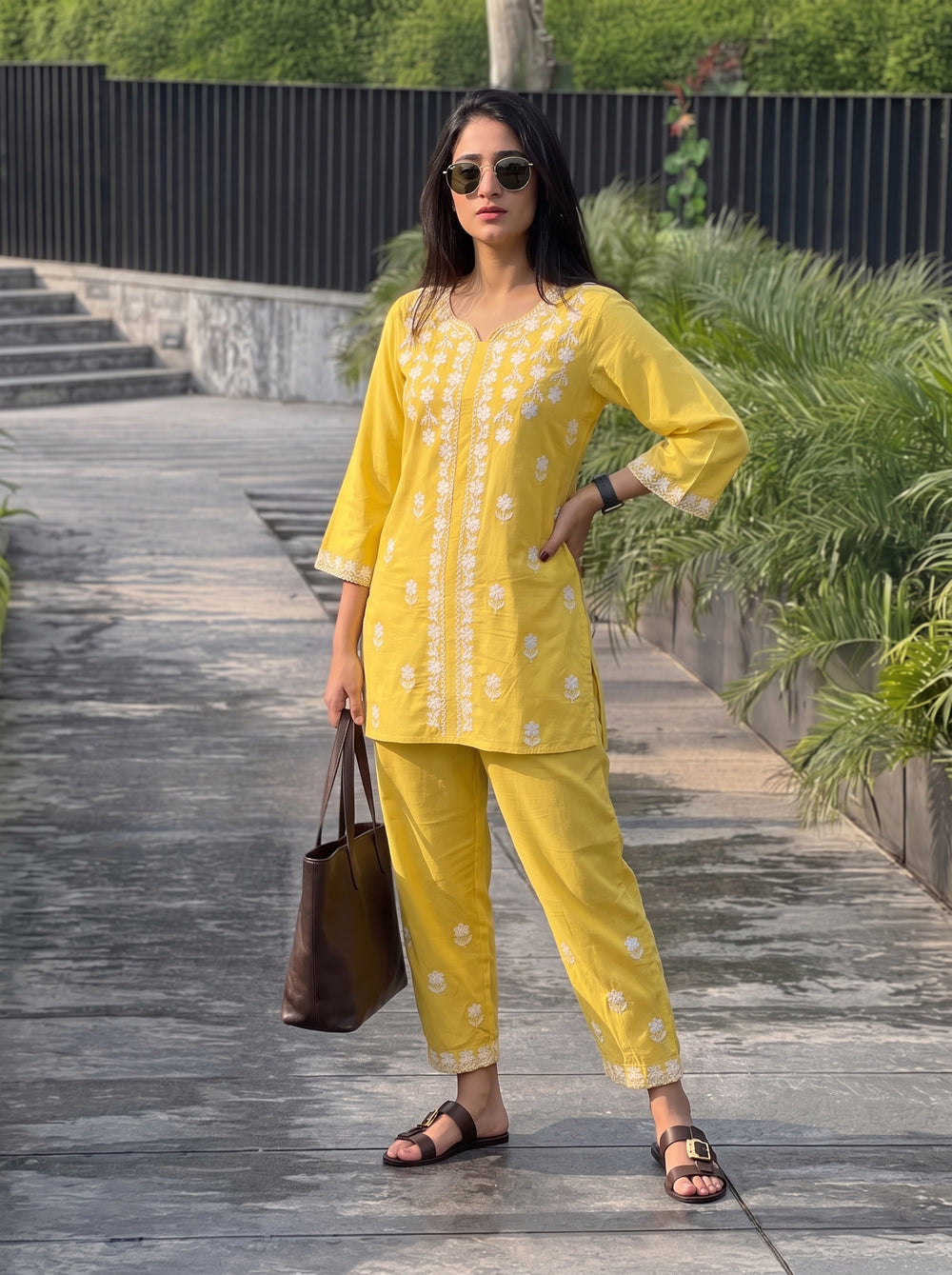 Zeenat Yellow Co-Ord Set styled view 4 – The Suitable