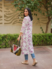 Misha A-Line Kurta over-shoulder styled view – The Suitable