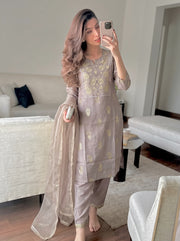 Zoya Mocha Mousse Suit Set front view – The Suitable