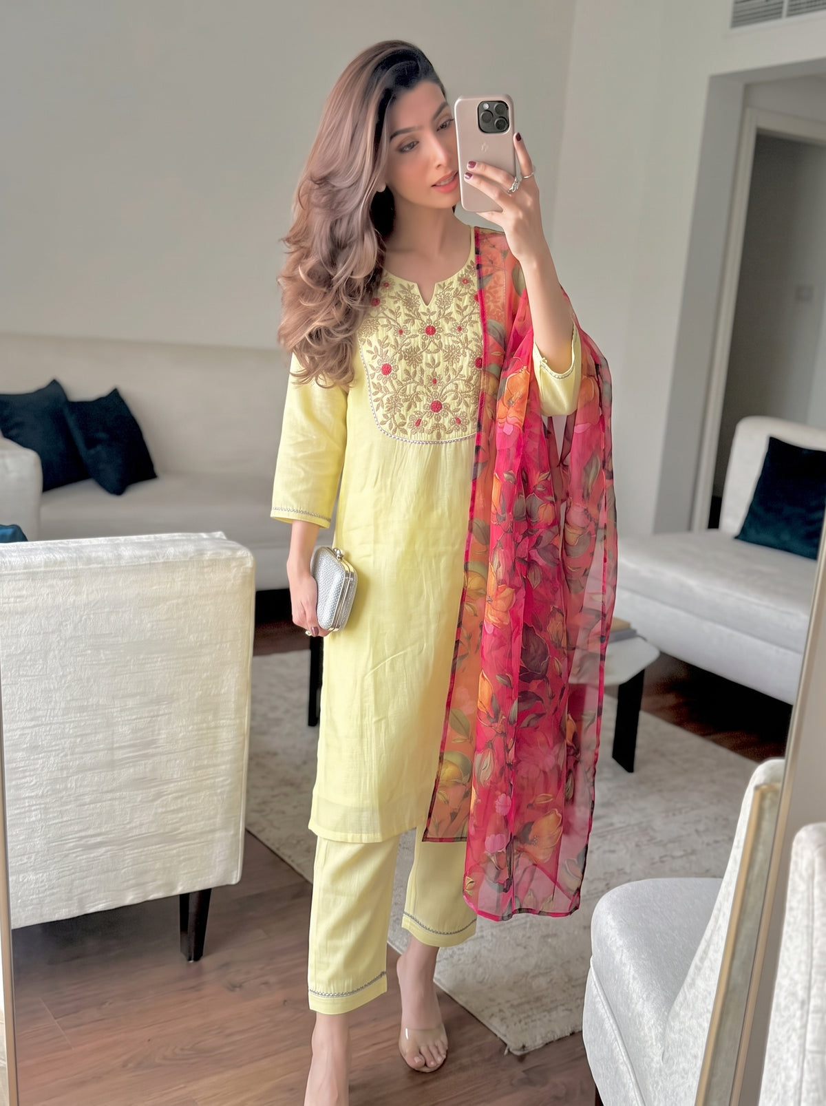 Aayat Butter Yellow Suit Set front view – The Suitable