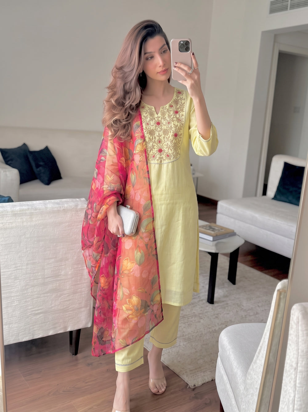 Aayat Butter Yellow Suit Set styled view 7 – The Suitable