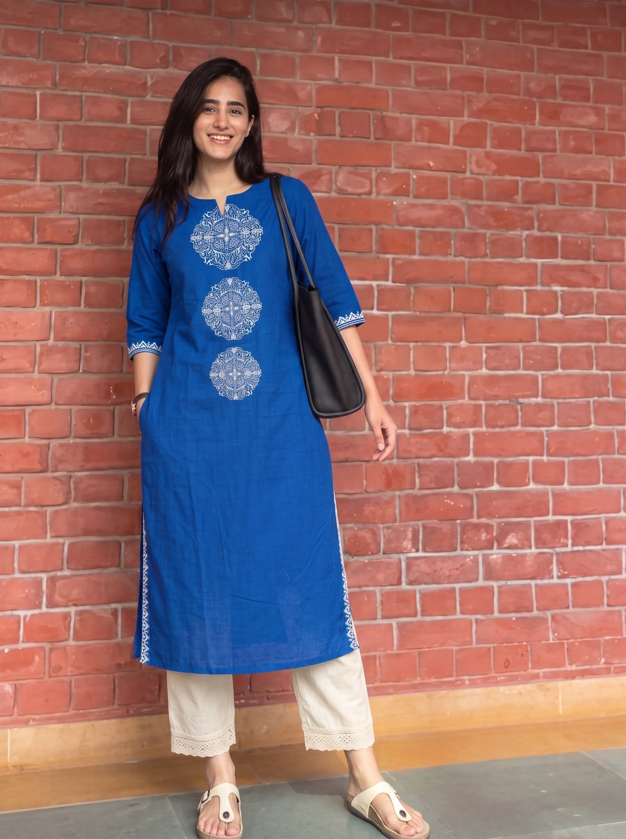 Aaira Blue Kurta Set styled view 5 – The Suitable
