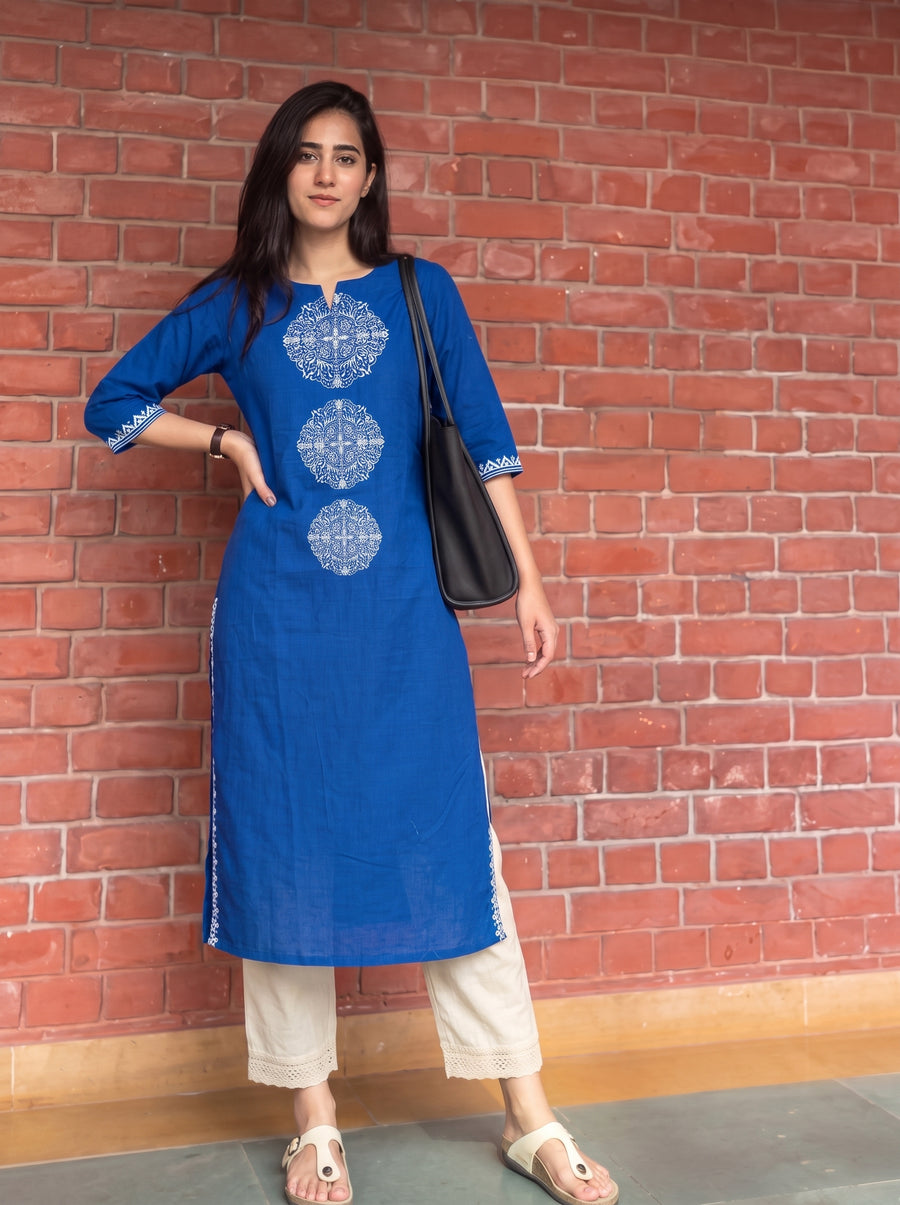 Aaira Blue Kurta Set styled view 6 – The Suitable