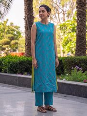 Ira Blue Co-Ord Set candid styled view – The Suitable