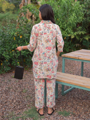 Nysa Off White Printed Co-Ord Set back view – The Suitable