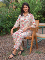 Nysa Off White Printed Co-Ord Set styled view 6 – The Suitable