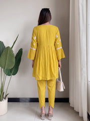 Naina Yellow Co-Ord Set back view – The Suitable