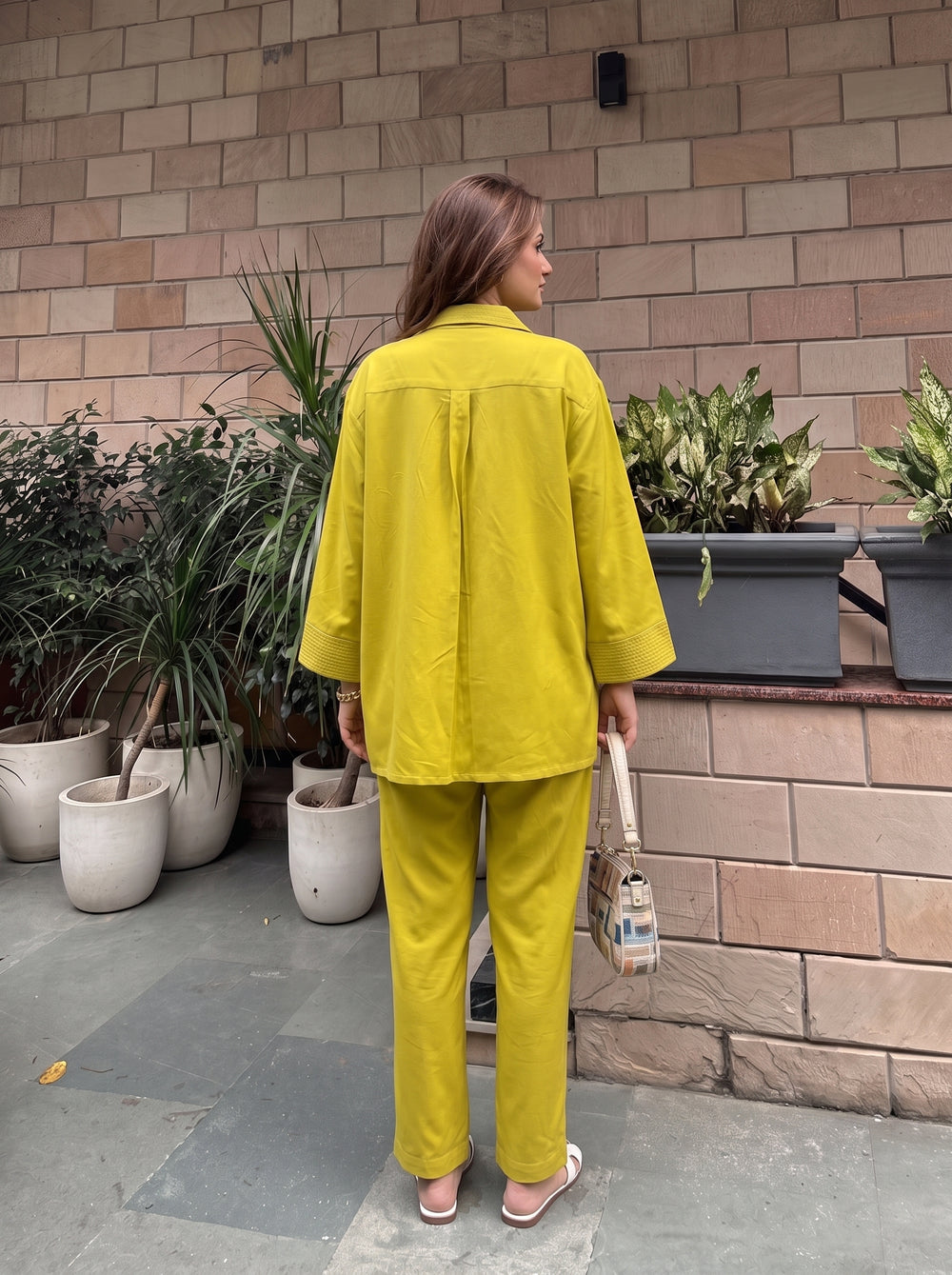 Kiara Yellow Co-Ord Set back view – The Suitable